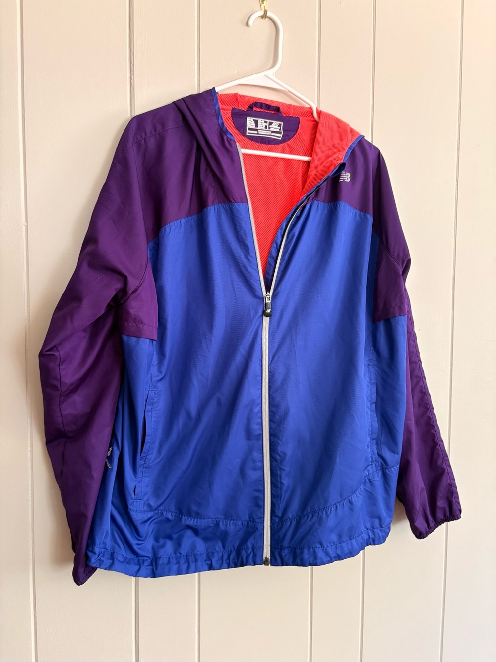 New Balance Mesh-Lined Windbreaker Jacket - Purple & Coral